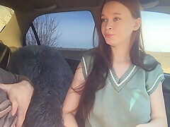 18 Years In Gave A Public Blowjob In The Car And Asked To Take Her Home