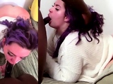 Amateur adorable blonde and brunette girls doing blowjob