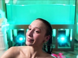 Beautiful teen brunette Jessica Sinn masturbates