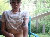 Brunette Amateur Masturbates on Webcam Outdoors