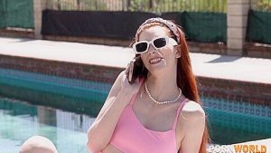 Long-haired Red-haired Bitch Loves To Fuck In A Group