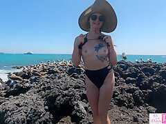 American Pervert Tourist Couple Fucking At Lookout Place Near Beach