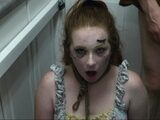 Degraded slut licks cum from boot