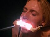 Rebel Rhyder plays with frozen cum