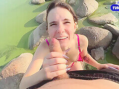 Steamy Encounter At The Nude Beach: A Mysterious Stranger Offers Mind-blowing Oral Pleasure