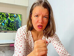 Blowjob In The First Person, Eye Contact And Cum On Lips – Mini Cooper – Cum In Face