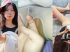 Korean Cutie WooHyun Takes a Stocking Fuck in Home