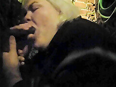 Sucking His Cock Outside