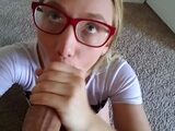 Sexy blonde blowjob and handjob