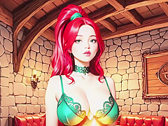 Divine Elixir – Fantasy Sorceress Summons a Dungeon Master for an Intimate Ritual AI Animation
