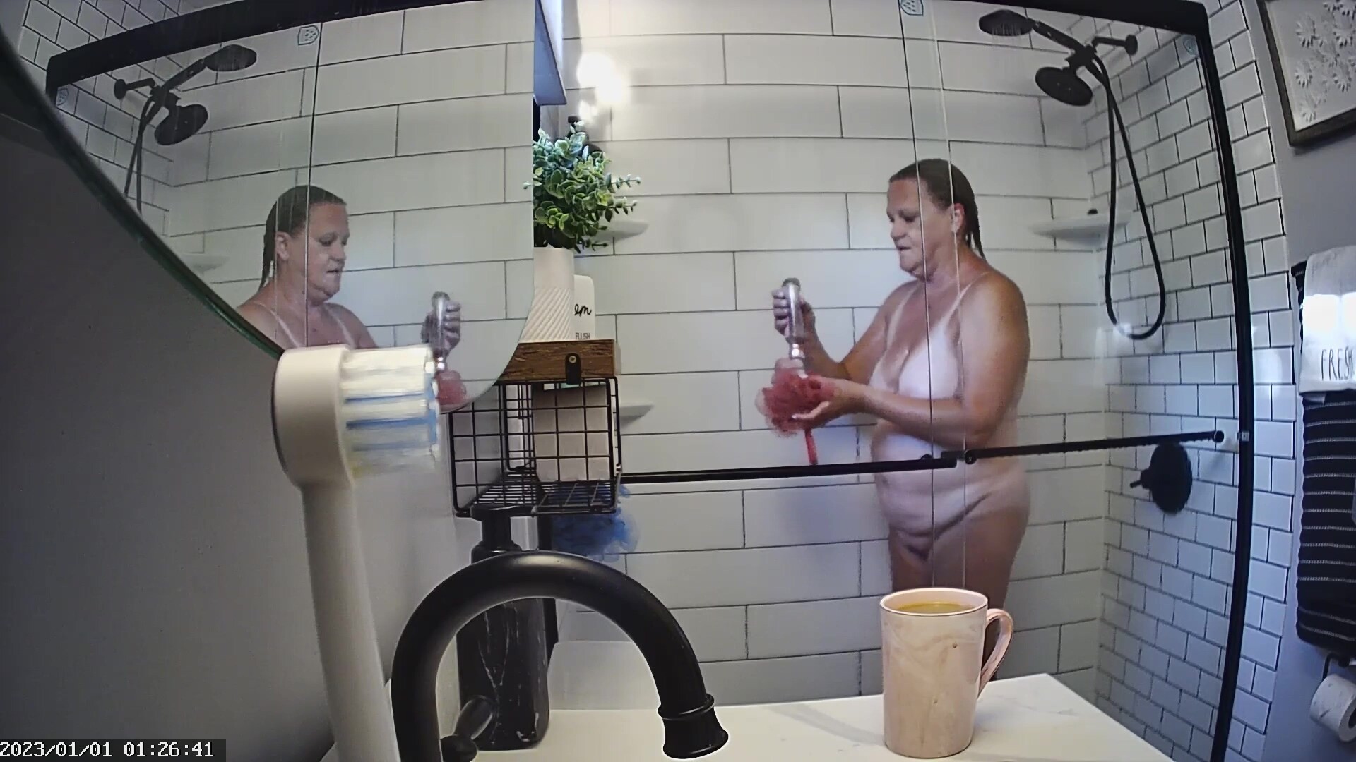 Found Hidden Cam Footage of My Mom Mrs. Joanne Tanner the Real Public Schoolteacher in the Shower on my Dad’s Computer 7