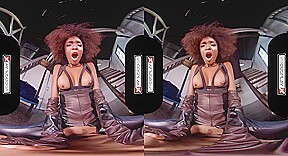 Virtual Reality – Ebony Babe Domino Testing Your Superpowers In Deadpool Xxx