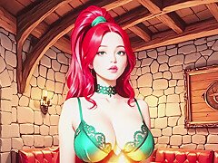Divine Elixir – Fantasy Sorceress Summons a Dungeon Master for an Intimate Ritual AI Animation