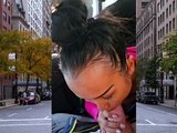 Public POV blowjob by busty Asian MILF