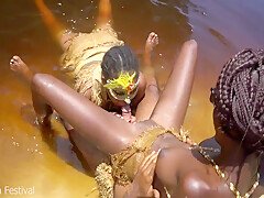 Tribal African Girls Performing Wild Sex Ritual On Me By The River – Ashy Lips