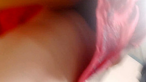 Boso Step mom in Red dress black panty