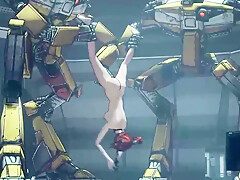 Lady explores BDSM with multiple lovers while bound in fiery hentai group scene