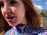 Blonde and her outdoor solo masturbation