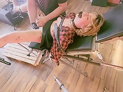Blonde Teen Restrained On Medical Chair – Getting Finger Fucked And Clit Teased With Vibrator Until She Shivers And Screames In Panic And Pleasure