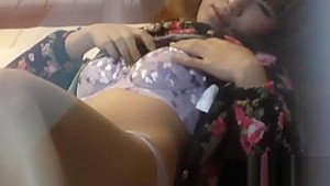 Lingerie asian babe rubs