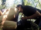Bareback Blowjob in the Woods