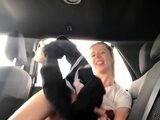 Naughty Solo Female Masturbates in Uber Backseat