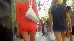 Riquisima Tail in Orange Dress