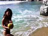 Tiny Mexican teen naked on the beach