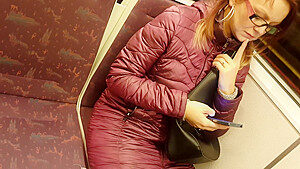 Upskirt in black pantyhose