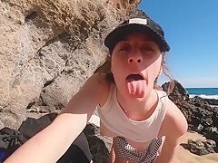 Amateur Have Risky Sex On The Beach With Teeny Ginger And Little Arden
